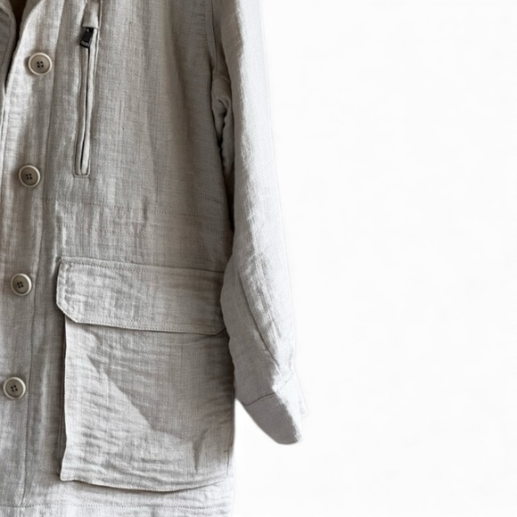 Banana Republic French Utility Field Textured Jacket In Oyster Grey - Picture 5 of 16